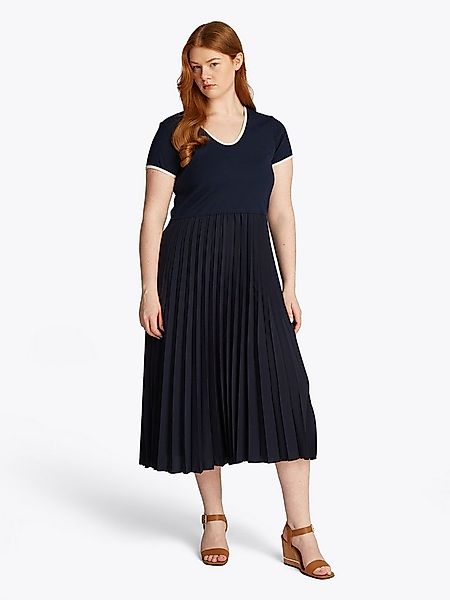 Tommy Hilfiger Curve Blusenkleid CRV CONTRAST SOFT V-NK DRESS in Großen Grö günstig online kaufen