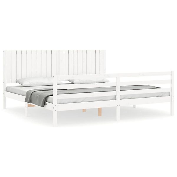 vidaXL Massivholzbett mit Kopfteil Weiß 200x200 cm 3194787 günstig online kaufen