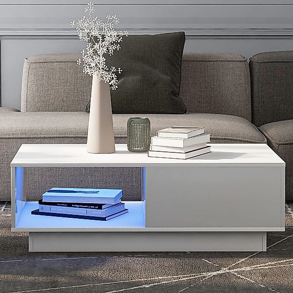STILVORA Wohnzimmer-Set Hochglanz Kaffeetisch mit Schubladen,Beistelltisch günstig online kaufen