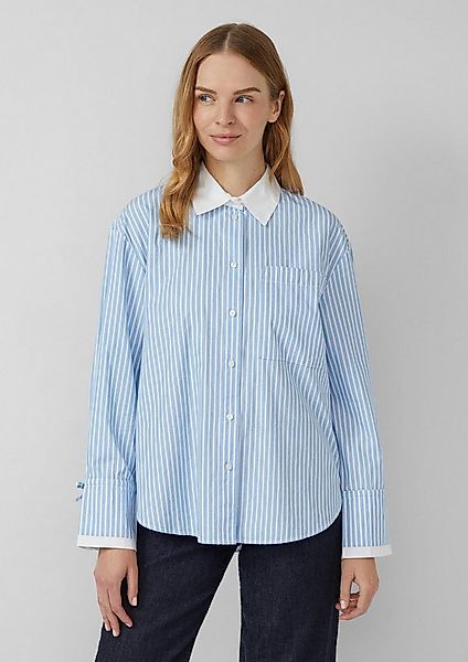 s.Oliver Langarmbluse Bluse Popeline-Bluse im Relaxed Fit mit Manschetten-D günstig online kaufen