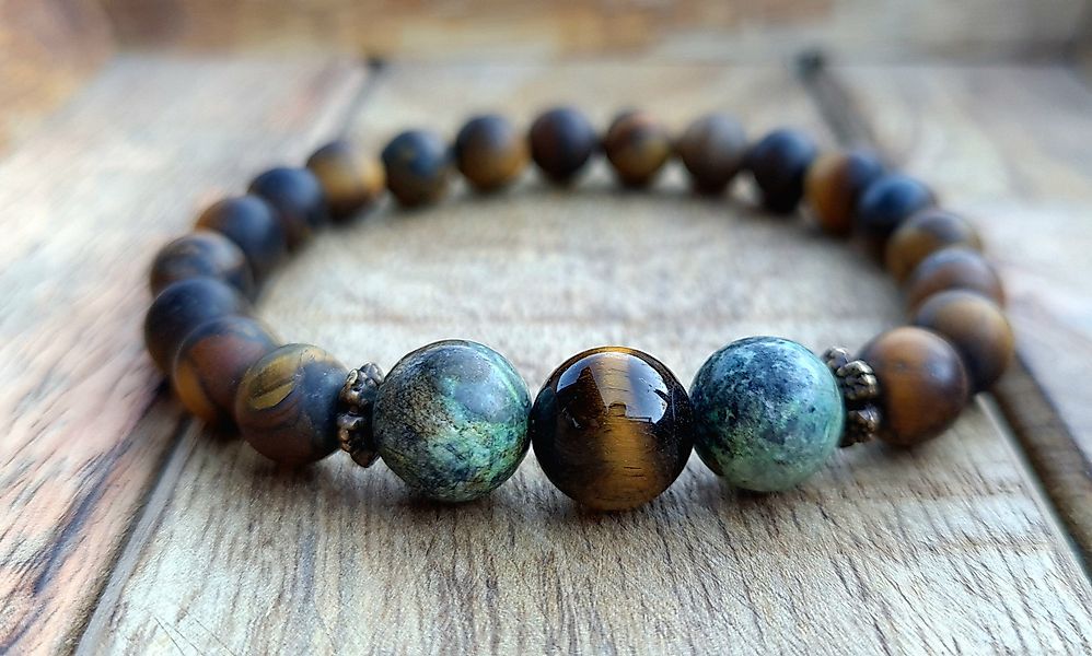 NAHLE Perlenarmband Armband Afrikanischer Türkis Tigerauge günstig online kaufen