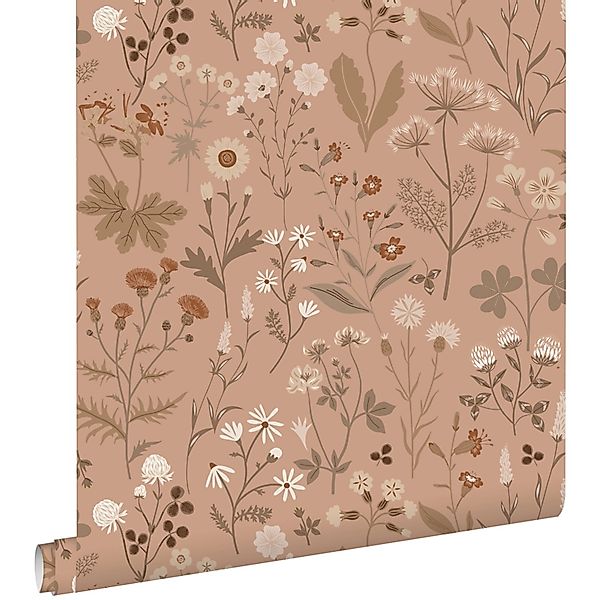 ESTAhome Tapete Feldblumen Terrakottabraun 53 cm x 10.05 m günstig online kaufen