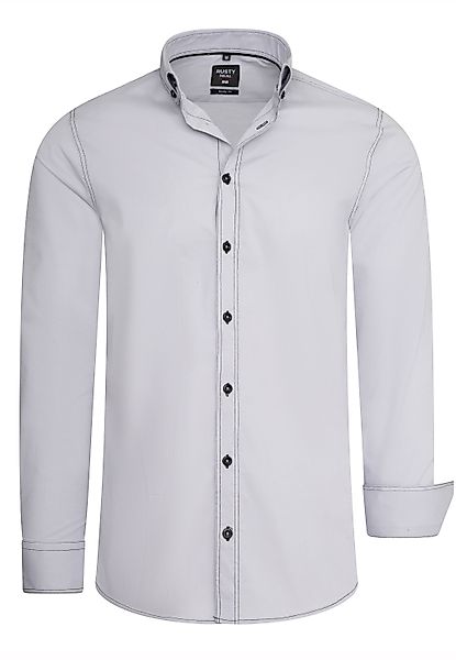 Rusty Neal Langarmhemd mit dezenter Kontrast-Naht günstig online kaufen
