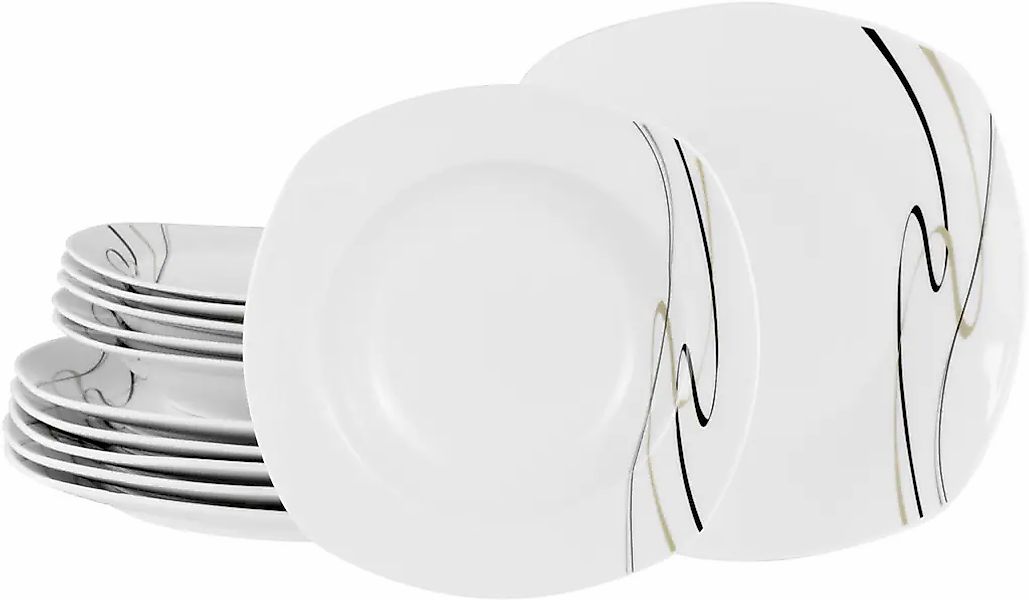 CreaTable Tafelservice "Amelie Piazza, Tafel-Service 12-tlg" Elegant, Schwu günstig online kaufen
