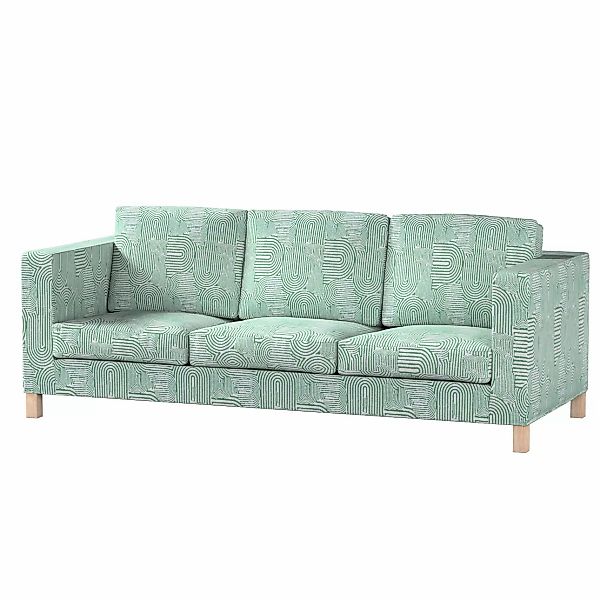 Bezug für Karlanda 3-Sitzer Sofa nicht ausklappbar, kurz, mintgrün-ecru, Be günstig online kaufen