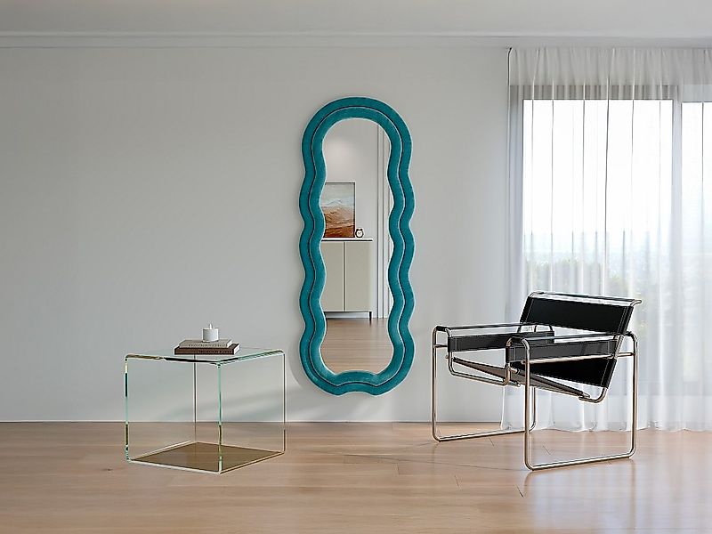 Organischer Spiegel - Samt - 60 x 160 cm - Blau - LINOA günstig online kaufen