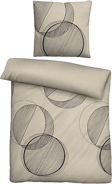 Biberna Bettwäsche Circle, Flanell, 2 teilig, günstig online kaufen