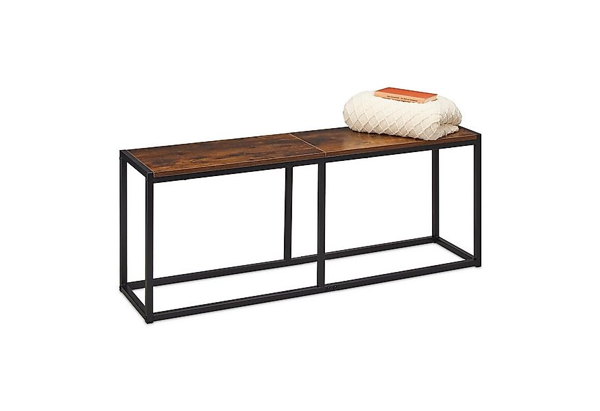 relaxdays Essbank Sitzbank Esszimmer Industrial 120 cm, dunkelbraun günstig online kaufen