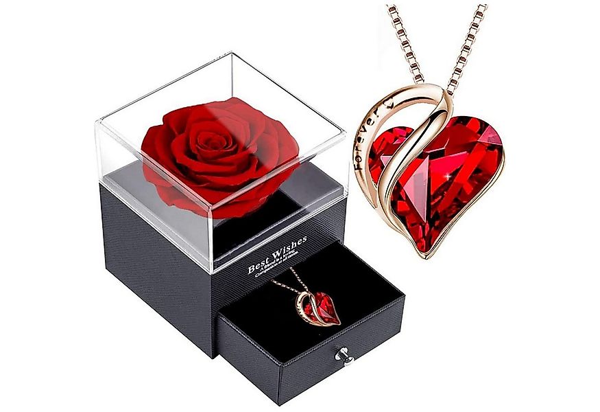 LuxusKollektion Kette und Anhänger Set Ewige Rose Box Damen Kette Geschenk günstig online kaufen