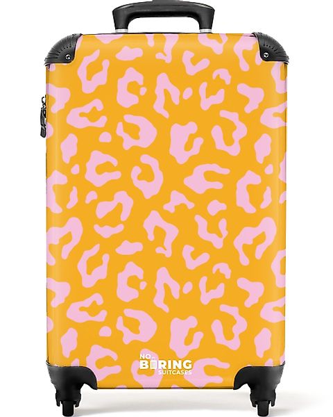 NoBoringSuitcases.com© Hartschalen-Trolley Orange und rosa Pantherdruck günstig online kaufen