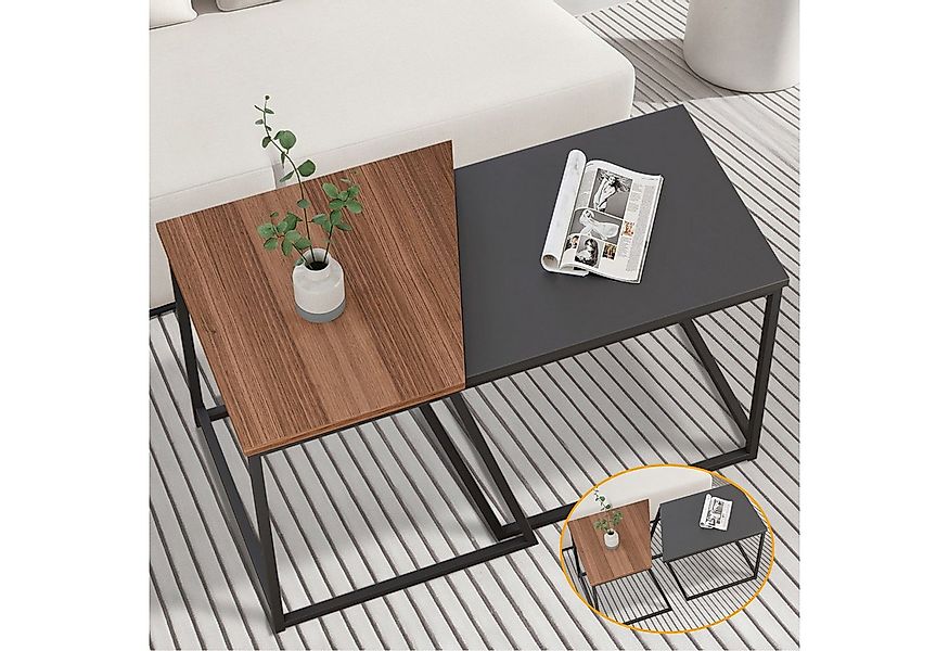 Simloveve Couchtisch 2er Set Beistelltisch Satztisch Wohnzimmertisch Kaffee günstig online kaufen