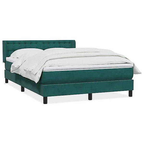 vidaXL Boxspringbett, Boxspringbett mit Matratze Dunkelgrün 140x210 cm Samt günstig online kaufen