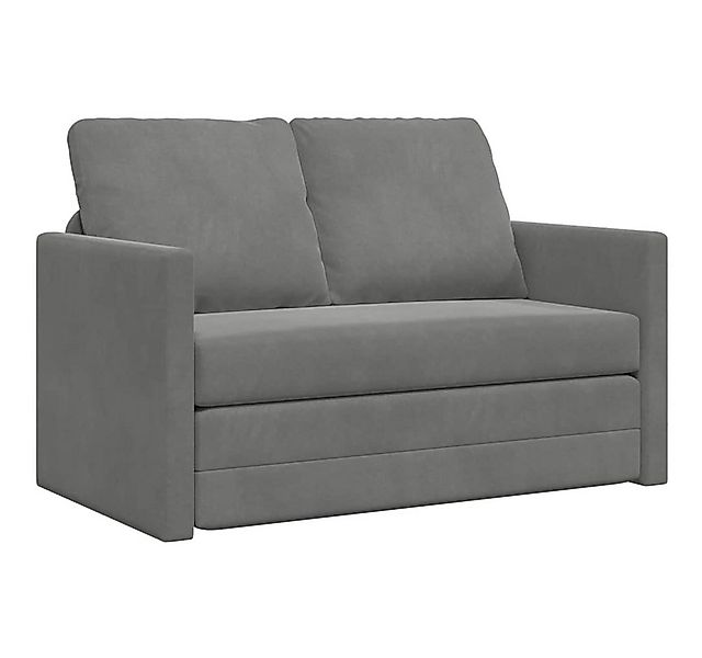 vidaXL Sofa Bodensofa mit Schlaffunktion Dunkelgrau 122x204x55 cm Samt, 1 T günstig online kaufen
