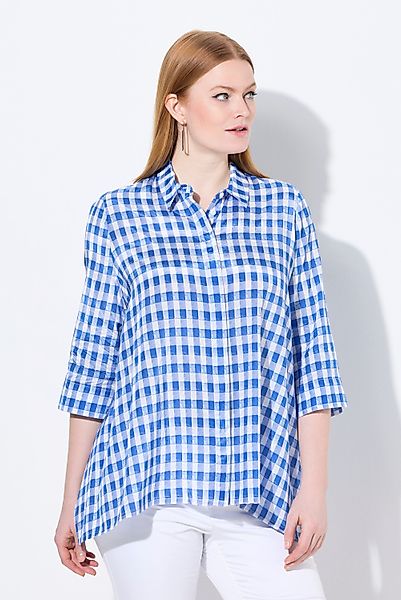 Ulla Popken Hemdbluse Karobluse Zipfelsaum Oversized günstig online kaufen