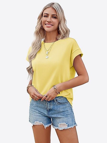 Imily Bela T-Shirt Rundhals Kurzarmshirt mit Rippbündchen (Packung, 1-tlg., günstig online kaufen