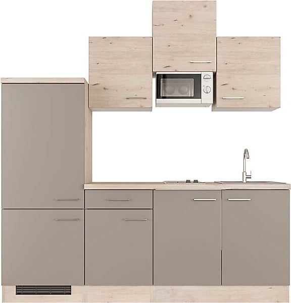 Flex-Well Exclusiv Küchenzeile Arizona 210 cm Quarz Cubanit - San Remo Eich günstig online kaufen