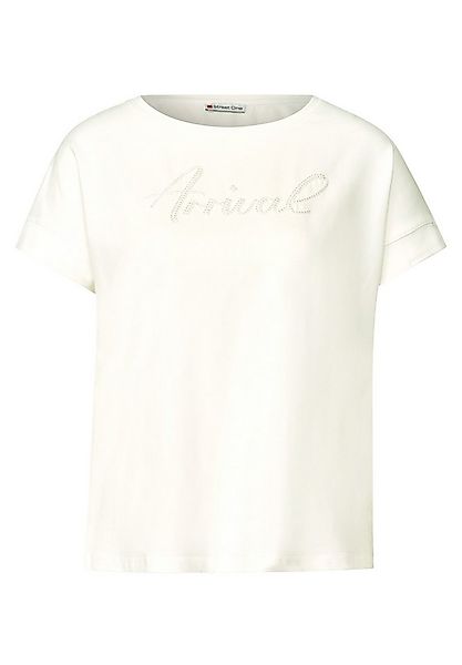 STREET ONE T-Shirt - Damen T-Shirt mit Wording-Stickerei – Rundhalsshirt günstig online kaufen