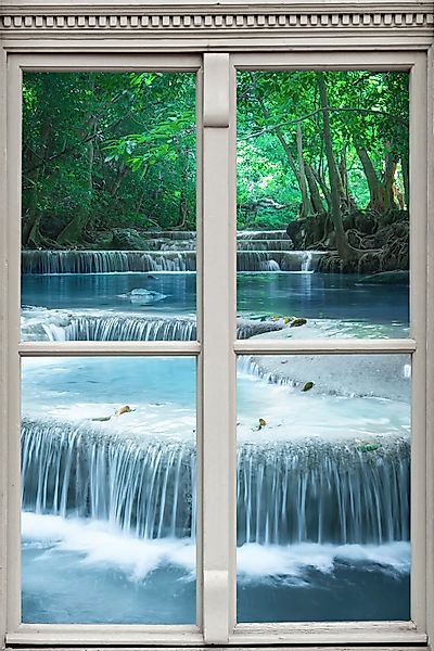 queence Wandsticker "Bach", Wandsticker, Wandbild, selbstklebend, 3D, Fenst günstig online kaufen