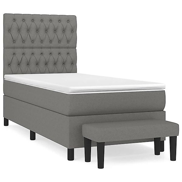 vidaXL Boxspringbett mit Matratze Dunkelgrau 90x200 cm Stoff1395839 günstig online kaufen