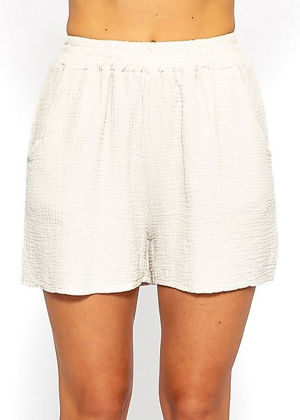 SASSYCLASSY Shorts High-Waist Musselin Shorts Damen aus Baumwolle Musselinh günstig online kaufen