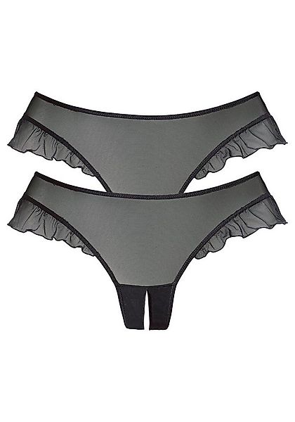 petite fleur gold String-Ouvert (2-St) mit romantischen Rüschen am Beinauss günstig online kaufen