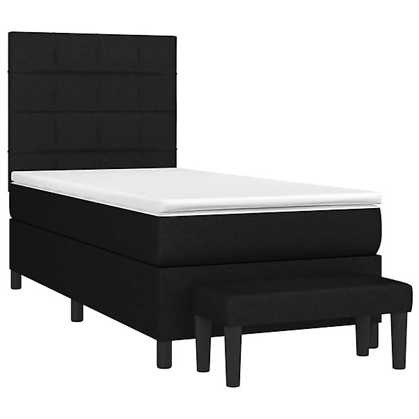 vidaXL Boxspringbett mit Matratze Schwarz 90x200 cm Stoff 3136567 günstig online kaufen