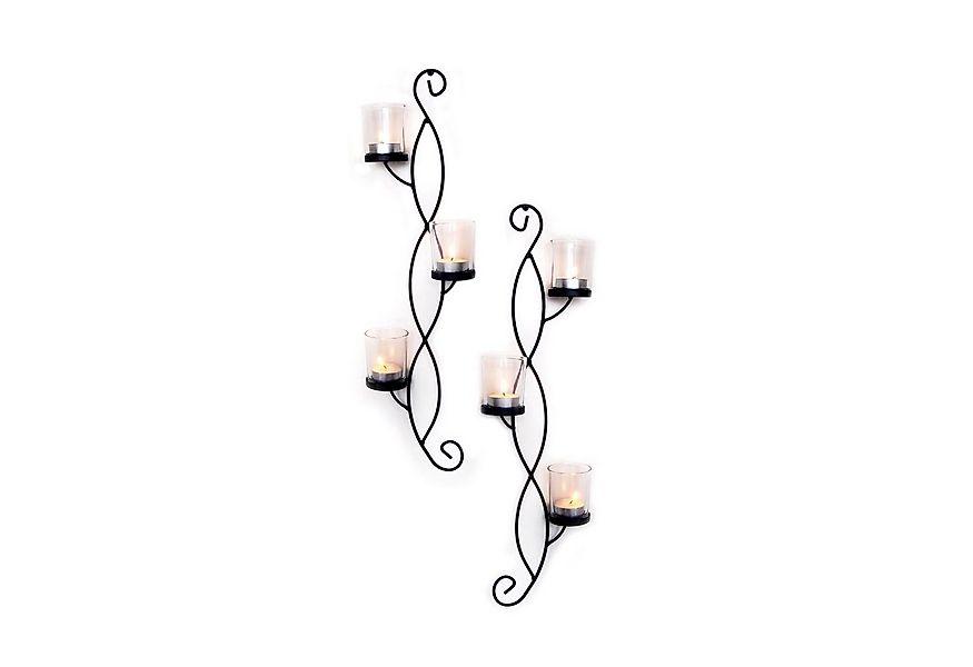 HTI-Line Teelichthalter Wandteelichthalter 2-teilig Viola (Set, 2 St., 2x W günstig online kaufen