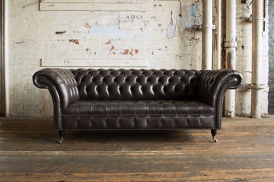 JVmoebel 3-Sitzer Chesterfield 3 Sitzer Design Luxus Sofa 100% Leder Sofort günstig online kaufen