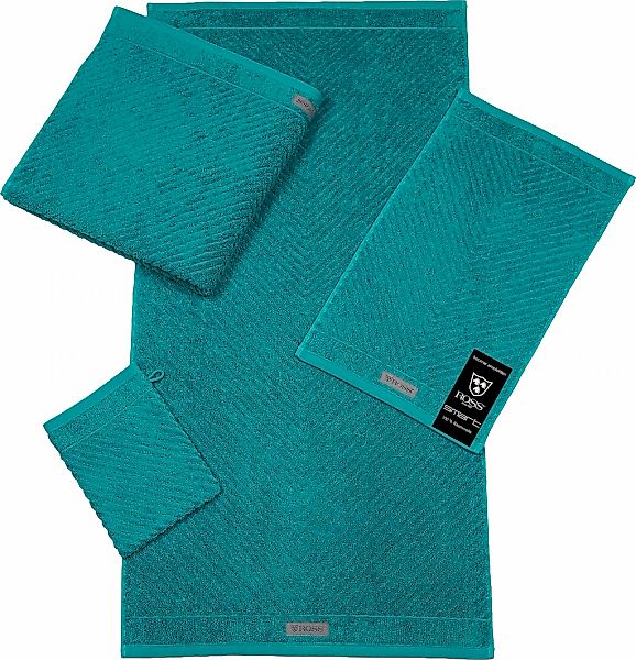ROSS Waschhandschuh "Smart" Uni-Rippe mit Velourslabel günstig online kaufen