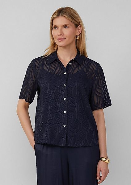 s.Oliver Kurzarmbluse Bluse Semitransparente Bluse mit Strukturmuster günstig online kaufen