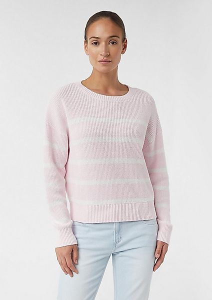 comma Longpullover Strickpullover Gestreifter Strickpullover im Relaxed Fit günstig online kaufen