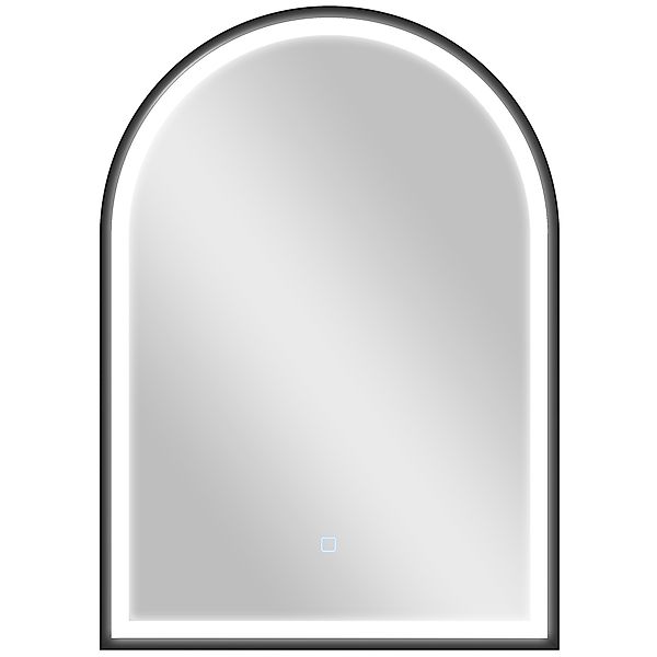 HOMCOM Badezimmerspiegel mit Beleuchtung 50 x 70 cm, gebogener LED-Spiegel, günstig online kaufen