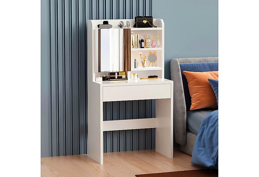 oyajia Schminktisch Frisiertisch mit Spiegel (verstellbare Ablagen), 1 Schu günstig online kaufen