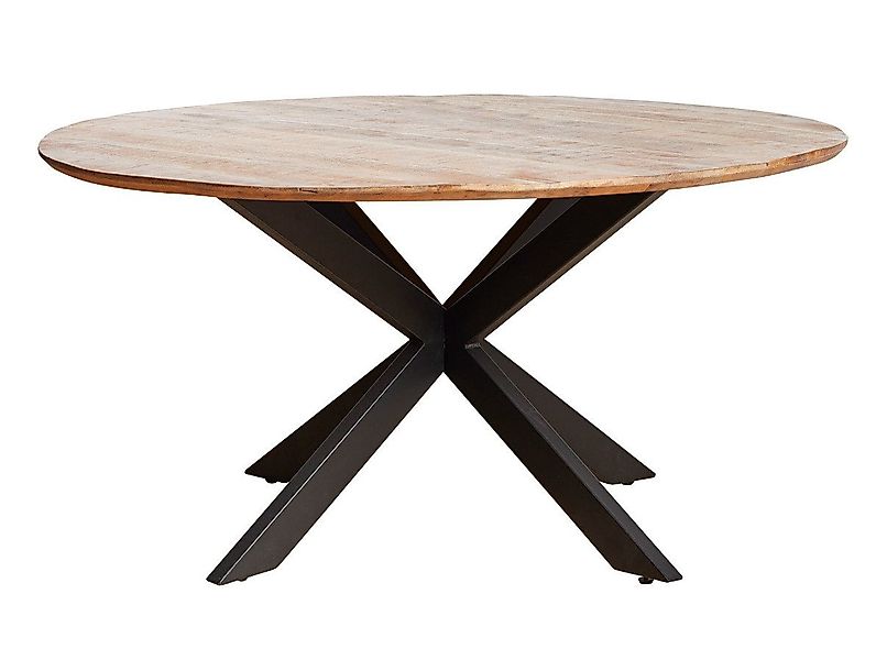 BENEDO MÖBEL Esstisch Aloy Natur Runder Mangoholztisch mit 3 cm Platte günstig online kaufen