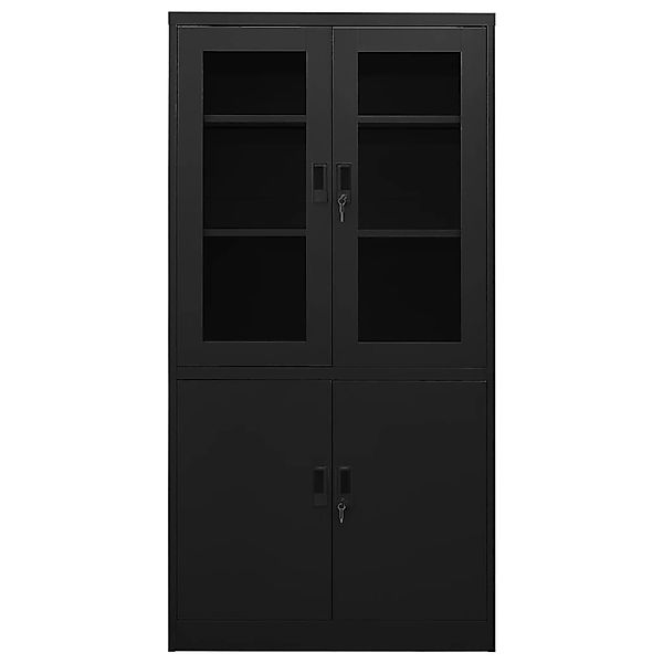 Büroschrank Schwarz 90x40x180 Cm Stahl günstig online kaufen
