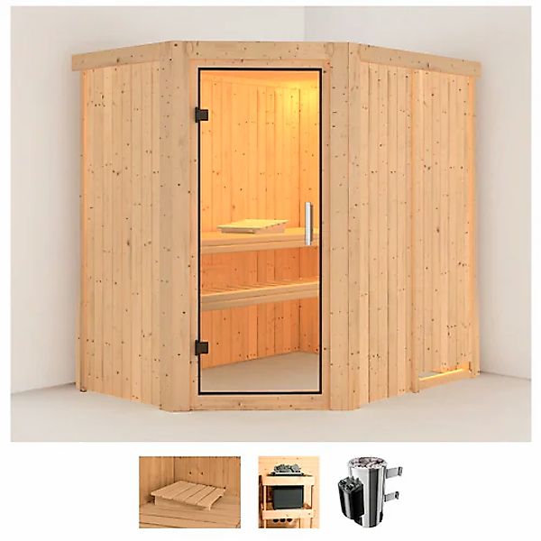 Karibu Sauna »Swantje« Set, 3,6-kW-Plug & Play Ofen mit integrierter Steuer günstig online kaufen