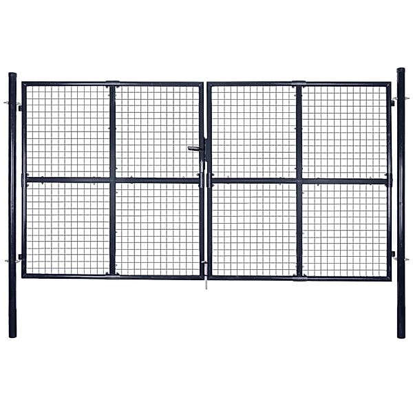vidaXL Gitter-Gartentor Verzinkter Stahl 306 x 200 cm Grau 143367 günstig online kaufen