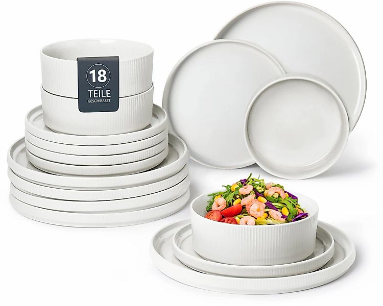 OTTO home Geschirr-Set "Ylvii, außen matt, innen reaktiv glasiert" Riffelop günstig online kaufen