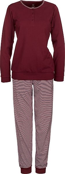 Erwin Müller Pyjama Damen-Schlafanzug Single-Jersey Streifen: gestrickter R günstig online kaufen