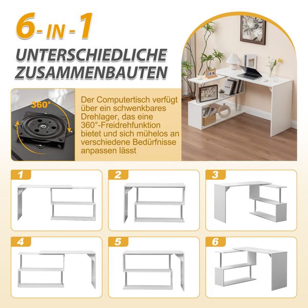 Thanaddo Eckschreibtisch Computertisch L-Förmig mit 360 günstig online kaufen