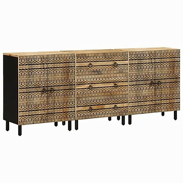 vidaXL Fächerschrank Sideboards 3 Stk. Massivholz (3-St) günstig online kaufen