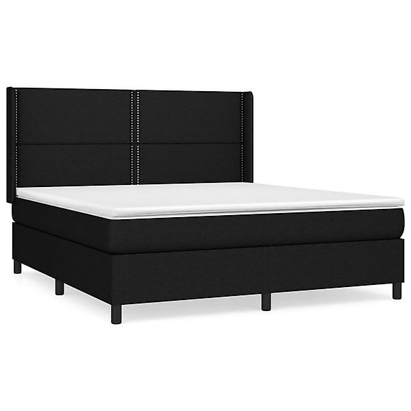 vidaXL Boxspringbett, Boxbett mit Matratze Schwarz 180x200 cm Stoff günstig online kaufen