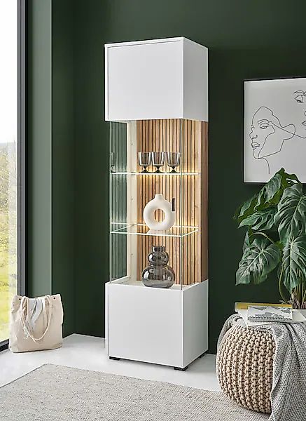 INOSIGN Vitrine »Hudson«, in moderner Trendfarbe, Griffe aus Metall (Schwar günstig online kaufen