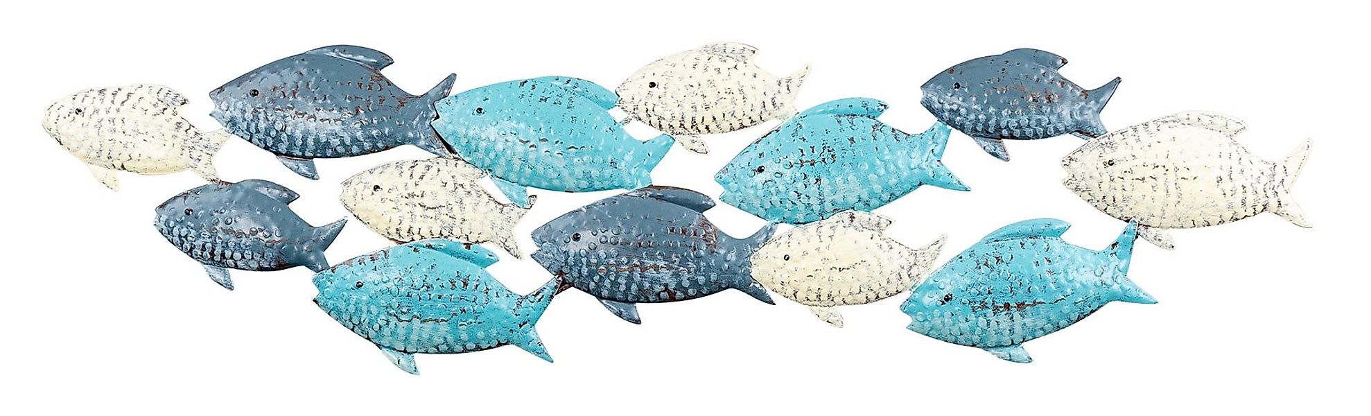 Levandeo® Wandbild, Wandskulptur Fische L75cm Wandbild günstig online kaufen