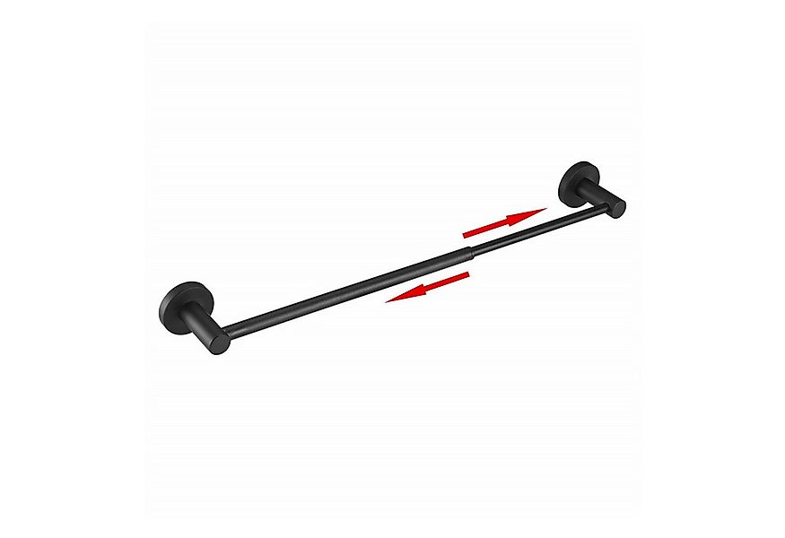 LAPAPRO Handtuchstange Ausziehbarer Handtuchhalter aus schwarzem Edelstahl, günstig online kaufen