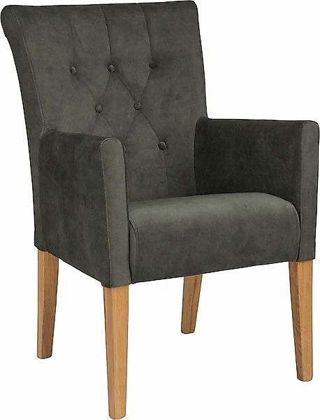 Home affaire Esszimmerstuhl »King« () Armlehnstuhl mit Knopfheftung, Polste günstig online kaufen