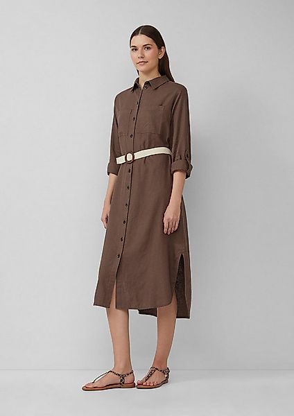 s.Oliver Midikleid Kleid Hemdblusenkleid im Relaxed Fit mit geflochtenem Gü günstig online kaufen