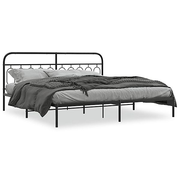 vidaXL Bettgestell mit Kopfteil Metall Schwarz 200x200 cm Modell 72101130 günstig online kaufen