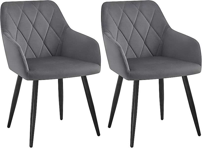 Woltu Esszimmerstuhl (2 St), Sessel mit Armlehne Rückenlehne mit Metallbein günstig online kaufen