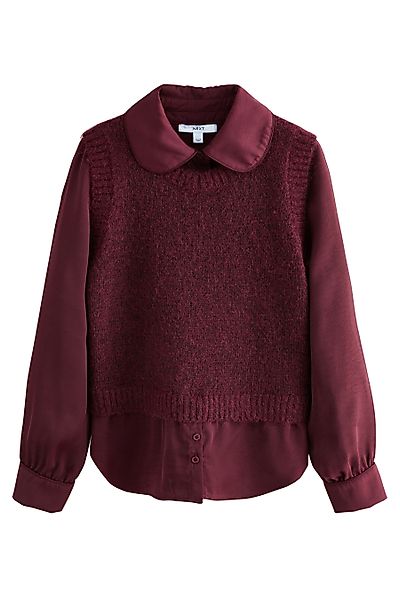 Next Pullunder Strick-Tanktop mit Satin-Hemdlage (1-tlg) günstig online kaufen